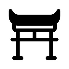 torii gate line icon