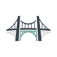 Obraz premium Stylized Bridge Illustration with Arches and Suspension Cables.