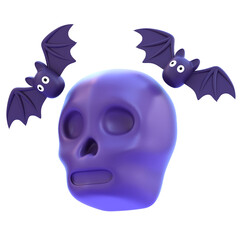 Skull 3D Icon &mdash; Fantasy & Mystic Dark Relic, Enchanted Bone, Arcane Symbol, Occult Artifact, and Mystical Charm for Games, Apps, and Creative Design Projects