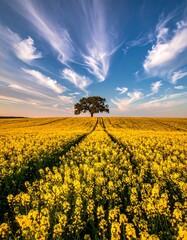 Obraz premium Vast field of vibrant yellow flowers