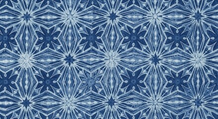 Elegant blue and white starburst pattern textile