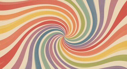 Vibrant rainbow swirl pattern, vintage retro aesthetic