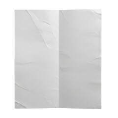 Blank Folded Paper Mockup Texture Wrinkled Sheet Template Document White Paper Texture Mock Up on transparent background