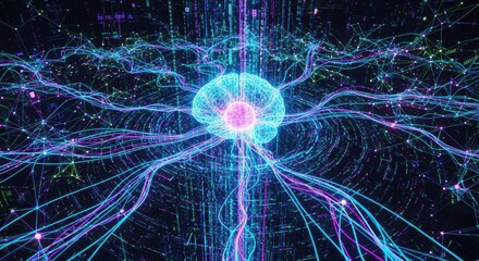 Abstract Digital Brain Network with Neural Pathways