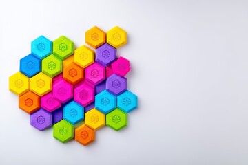 Obraz premium Colorful hexagon puzzle