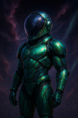 Fototapeta premium Jewel-Beetle Exoskeleton Spacesuit