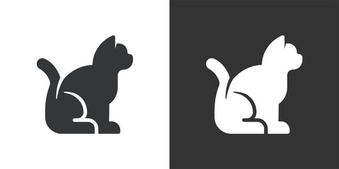 Cat icon. Solid glyph series icon