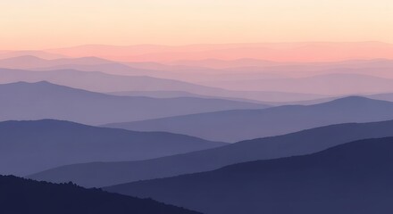 Fototapeta premium Misty Mountain Range Sunrise View.