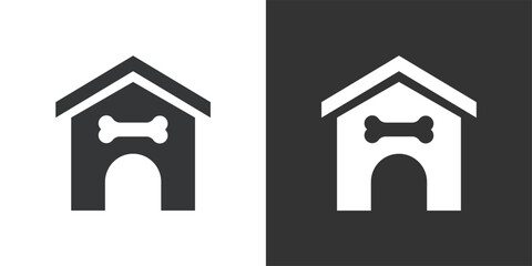 Dog house icon. Solid glyph series icon