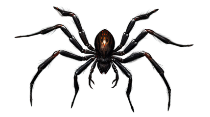 black spider on a white background