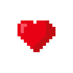 Pixel art Heart Vector Illustration Isolated Design