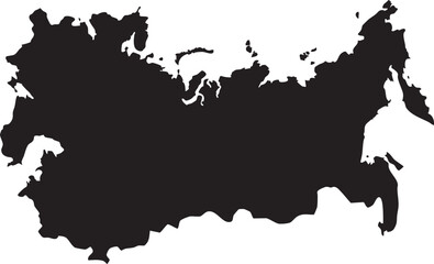 USSR Map Silhouette | Soviet Union Outline Vector & Clipart