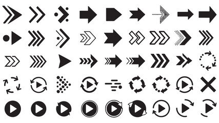 Arrows set of black icons. Arrow icon. Arrow vector collection. Arrow. Cursor. Modern simple arrows. Vector illustration