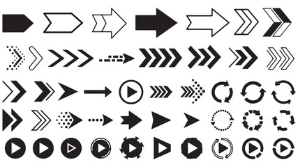 Arrows set of black icons. Arrow icon. Arrow vector collection. Arrow. Cursor. Modern simple arrows. Vector illustration