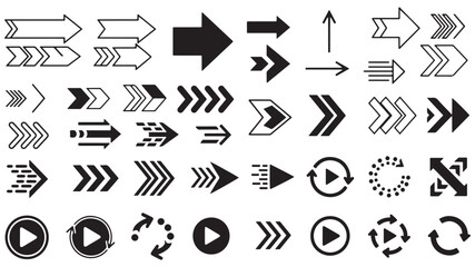 Arrows set of black icons. Arrow icon. Arrow vector collection. Arrow. Cursor. Modern simple arrows. Vector illustration