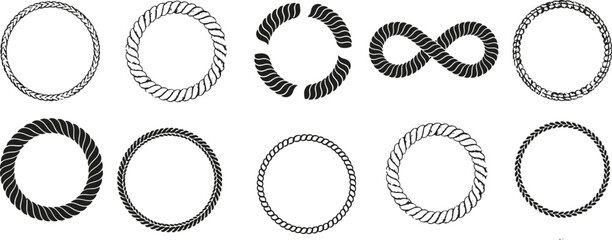 Collection of diverse circular and infinity rope elements for design