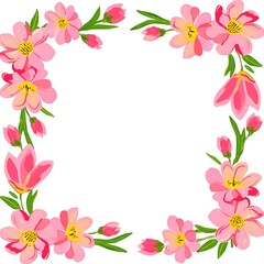 pink flower frame