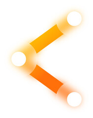 Orange Glassmorphism Share Icon