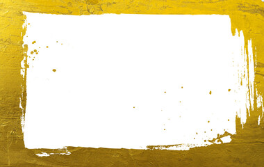 Chinese gold ink stroke brush frame background