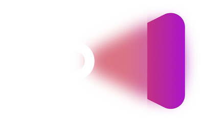 Glassmorphism Video Camera Icon in Magenta and White