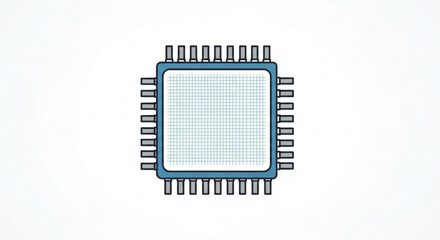 Illustration of a microchip for technology and computer science related content