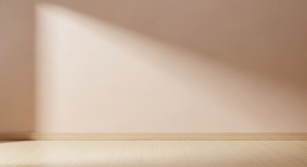 Empty Room Sunlight Beam Minimalist Interior.