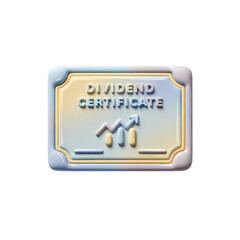 3D Render of a Dividend Certificate: Pastel-Colored Investment Asset Illustration