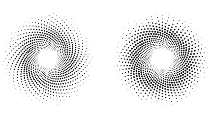 Modern abstract background. Halftone dots in circle form. Round logo. Vector dotted frame. Design element or icon