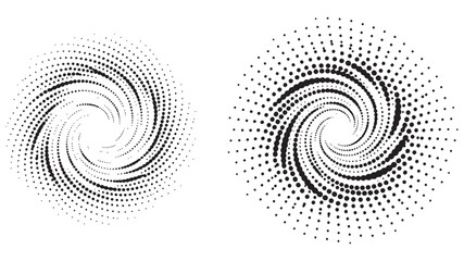 Modern abstract background. Halftone dots in circle form. Round logo. Vector dotted frame. Design element or icon