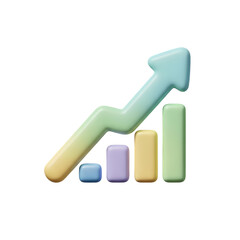 3D Pastel Bar Graph: Illustrating Growth & Progress