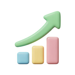 3D Pastel Bar Graph: Illustrating Growth & Progress
