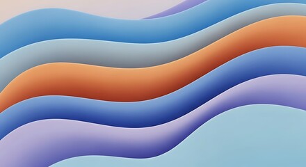 Abstract Colorful Wavy Shapes Background.