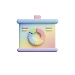 3D Pastel Pie Chart Presentation Board:  Perfect for Visual Reports & Data Displays
