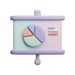 3D Pastel Pie Chart Presentation Board:  Perfect for Visual Reports & Data Displays
