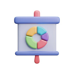 3D Pastel Pie Chart Presentation Board:  Perfect for Visual Reports & Data Displays