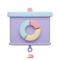 3D Pastel Pie Chart Presentation Board:  Perfect for Visual Reports & Data Displays