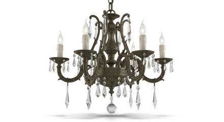 Elegant crystal chandelier casts luxurious ambiance