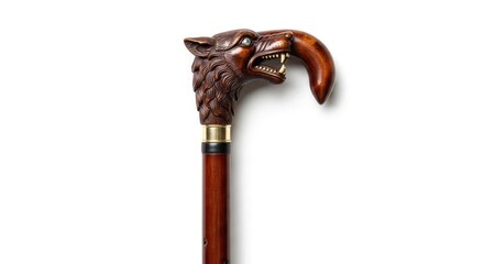 Intricate wolf head cane, a statement of refined style