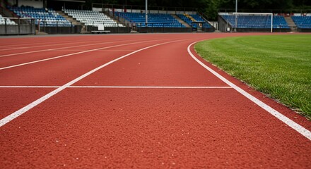 Obraz premium Red running track outdoor stadium