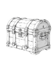 Wooden chest, arched top, vintage style