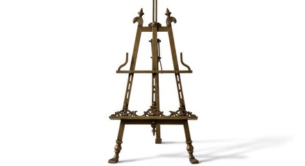 Elegant antique brass easel for art display