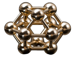 Golden metallic molecular structure