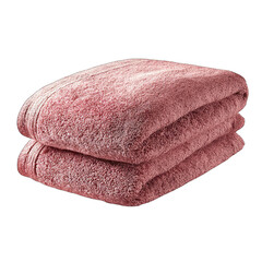 Folded, rosy-pink bath towels