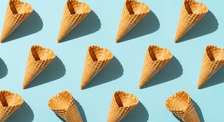 Empty Waffle Ice Cream Cones Pattern.