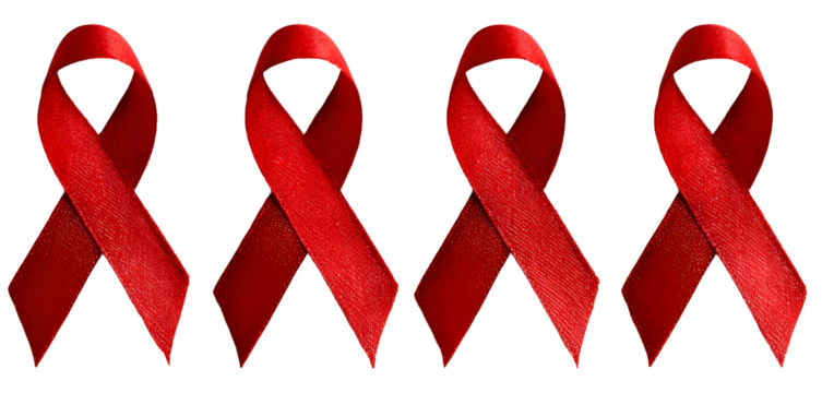 Red ribbon on the background. Pink ribbon. symbol of the fight against AIDS. Popular image for designers. Health, life, culture, medicine.