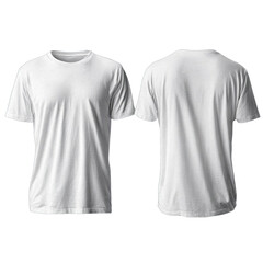 Blank white t-shirt, front and back view