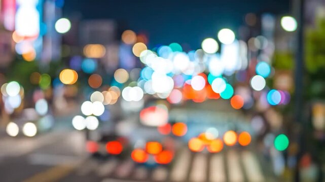 Abstract night cityscape with bokeh
