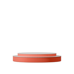 mockup template orange color curved cylinder with of minimal scene, of a 3d rendering