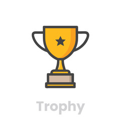 Trophy Cup icons. Editable Vector Stroke, Trophy cup award icons. Editable Vector Stroke.