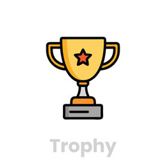 Trophy Cup icons. Editable Vector Stroke, Trophy cup award icons. Editable Vector Stroke.